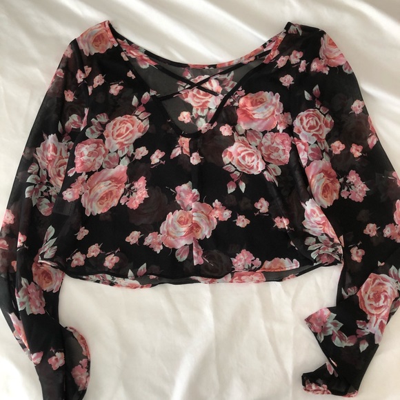 Floral sheer Santa Monica crop top - Picture 5 of 5